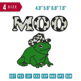 Moo Frog Embroidery Design